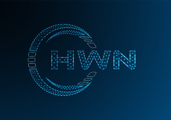 HWN low poly letter logo vector design. HWB lower poly logo design.