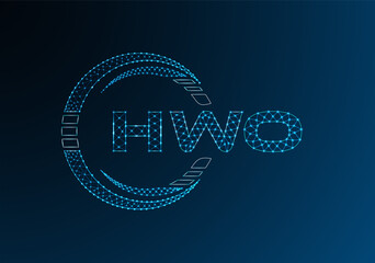 HWO low poly letter logo vector design. HWB lower poly logo design.
