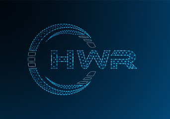 HWR low poly letter logo vector design. HWB lower poly logo design.