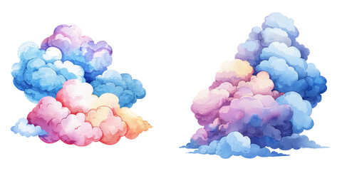 cloud watercolor vector illustration