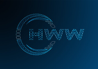 HWW low poly letter logo vector design. HWB lower poly logo design.