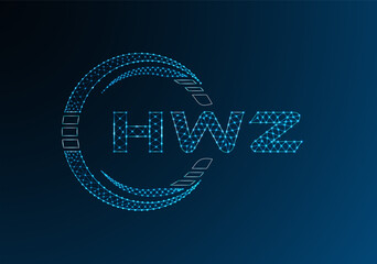 HWZ low poly letter logo vector design. HWB lower poly logo design.