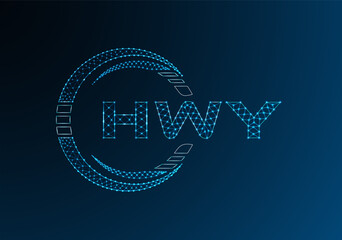 HWY low poly letter logo vector design. HWB lower poly logo design.