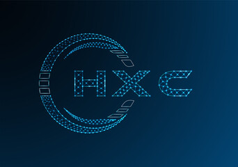 HXC low poly letter logo vector design. HWB lower poly logo design.