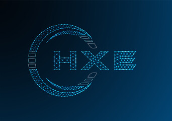 HXE low poly letter logo vector design. HWB lower poly logo design.