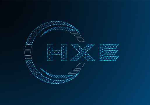 HXE low poly letter logo vector design. HWB lower poly logo design.