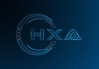 HXA low poly letter logo vector design. HWB lower poly logo design.