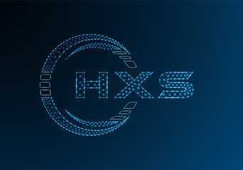 HXS low poly letter logo vector design. HXS lower poly logo design.
