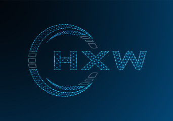 Naklejka premium HXW low poly letter logo vector design. HXW lower poly logo design.