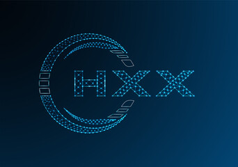 HXX low poly letter logo vector design. HXX lower poly logo design.