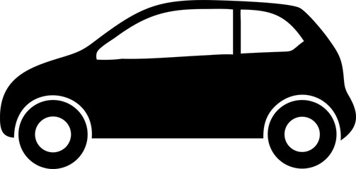 Vector car icon in flat style, simple vehicle symbol for apps.

