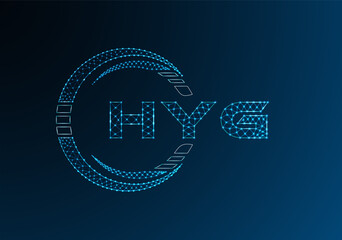 HYG low poly letter logo vector design. HYG lower poly logo design.