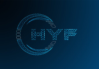 HYF low poly letter logo vector design. HYF lower poly logo design.