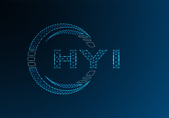 HYI low poly letter logo vector design. HYI lower poly logo design.