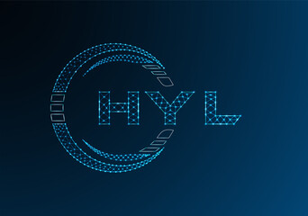 HYL low poly letter logo vector design. HYL lower poly logo design.