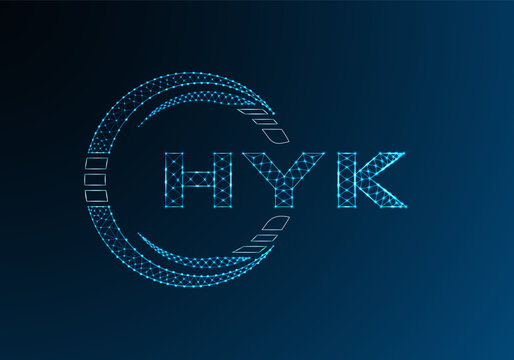 HYK low poly letter logo vector design. HYK lower poly logo design.