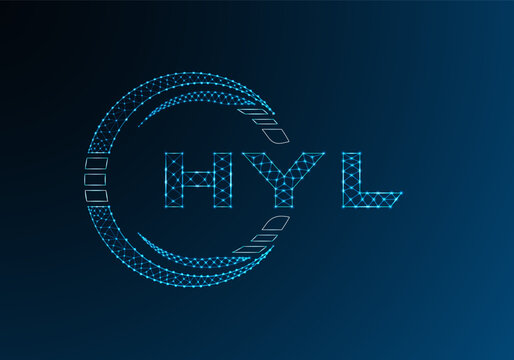 HYL low poly letter logo vector design. HYL lower poly logo design.
