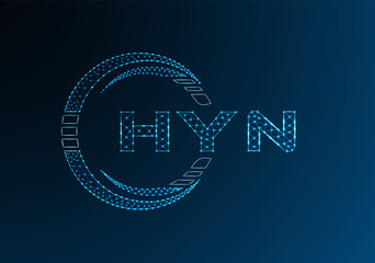HYN low poly letter logo vector design. HYN lower poly logo design.