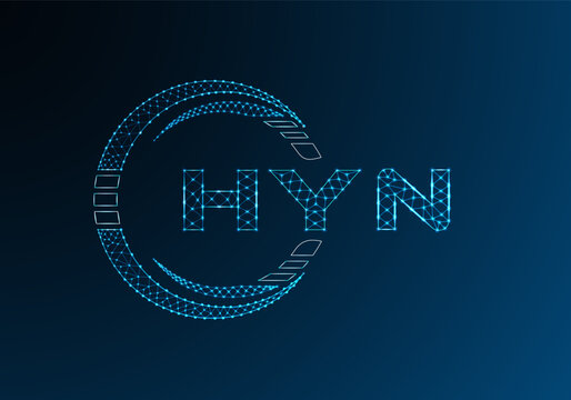 HYN low poly letter logo vector design. HYN lower poly logo design.