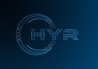 HYR low poly letter logo vector design. HYR lower poly logo design.