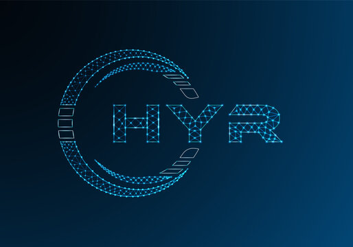 HYR low poly letter logo vector design. HYR lower poly logo design.
