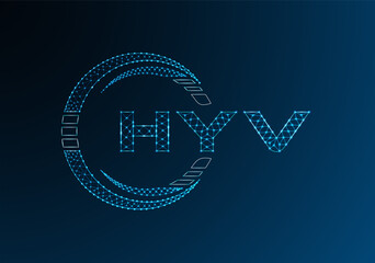 HYV low poly letter logo vector design. HYV lower poly logo design.
