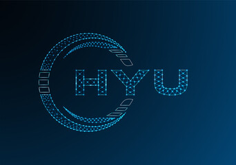 HYU low poly letter logo vector design. HYU lower poly logo design.