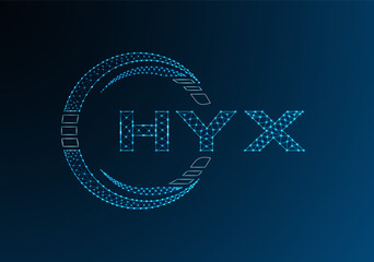 HYX low poly letter logo vector design. HYX lower poly logo design.