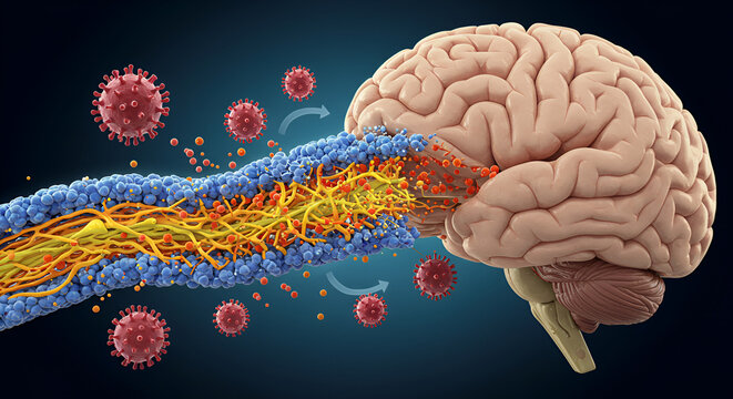 JC Virus Causing Demyelination in Brain White Matter, Neuropathology