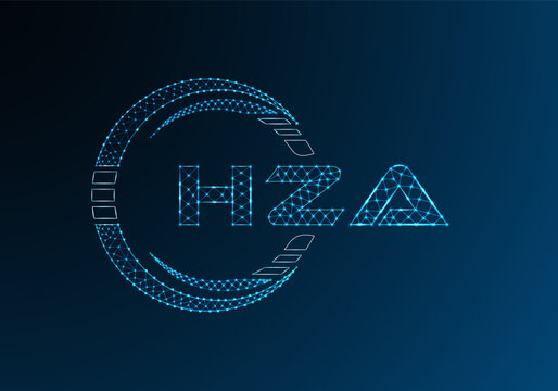 HZA low poly letter logo vector design. HZA lower poly logo design.