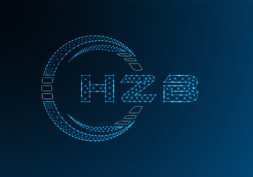 HZB low poly letter logo vector design. HZB lower poly logo design.