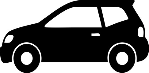 Simple car icon, flat vector design of automobile.