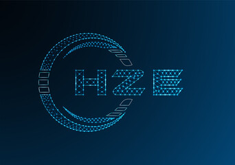 Naklejka premium HZE low poly letter logo vector design. HZE lower poly logo design.