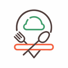 Restaurant Logo Icon – Kitchen Tools and Gourmet Style. Premium Vector | Restaurant logo Design Template 