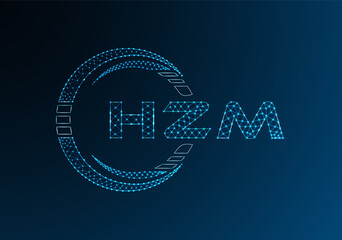 HZM low poly letter logo vector design. HZM lower poly logo design.