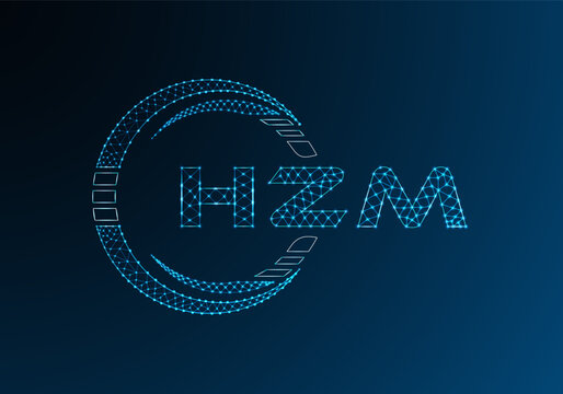 HZM low poly letter logo vector design. HZM lower poly logo design.