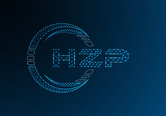HZP low poly letter logo vector design. HZP lower poly logo design.