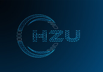 HZU low poly letter logo vector design. HZU lower poly logo design.