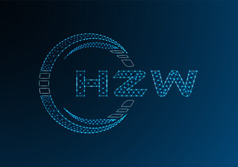 HZW low poly letter logo vector design. HZW lower poly logo design.
