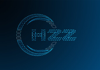 HZZ low poly letter logo vector design. HZZ lower poly logo design.