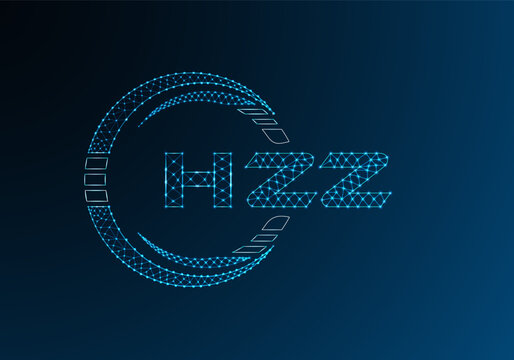 HZZ low poly letter logo vector design. HZZ lower poly logo design.