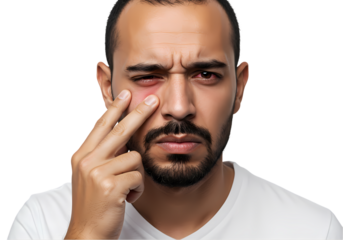 Eye Injury Recognizing  Treating Common Eye Problems isolated on transparent background
