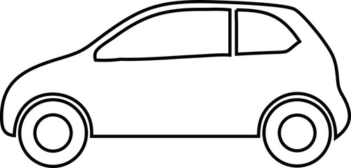 Sedan icon, linear vector car symbol for transport and apps.