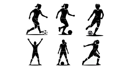 lots of vector silhouettes of football icons