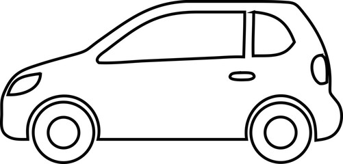 Car icon, line style auto silhouette in monochrome vector format.