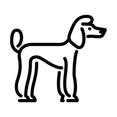 poodle outline icon. dog breed black line illustration.