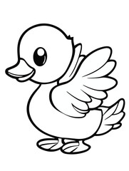 Duck Vector Drawing – Fun and Easy Coloring Sheet for Children