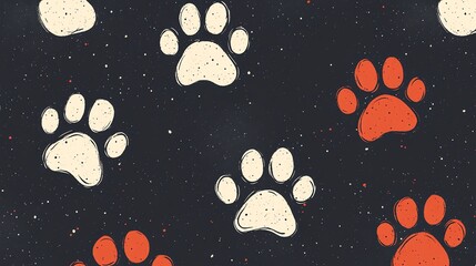 paw print seamless design