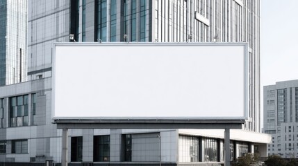 Obraz premium Blank billboard in front of modern buildings
