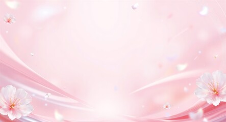 Pink Floral Background with Cherry Blossoms